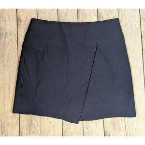 J Crew Women's Crossover Faux Wrap Skirt Dark Navy Blue Exposed Zip Back C6377